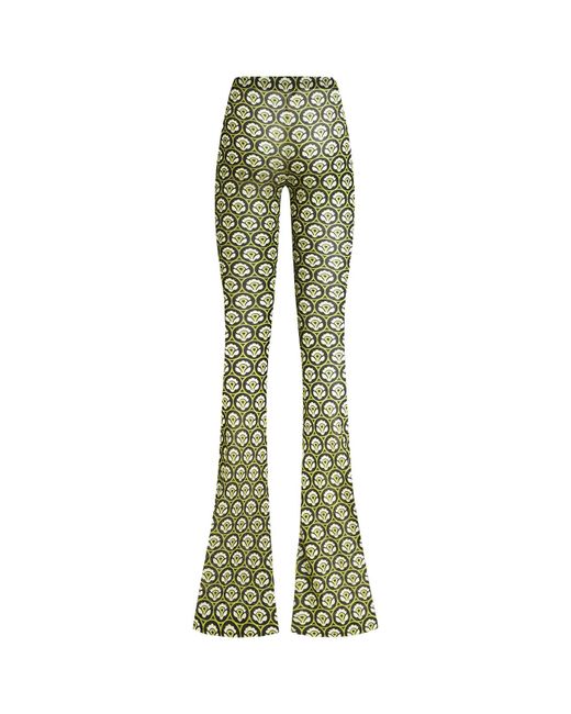 Etro Green Printed Jersey Trousers