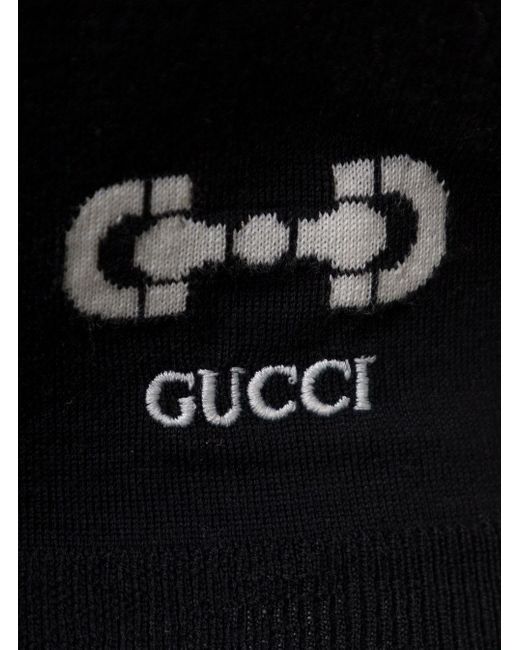 Gucci Black Cropped T-Shirt With Logo Embroidery And Horsebit Intarsia