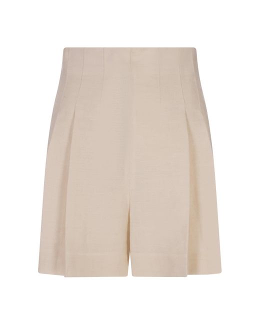 Chloé Natural Linen Shorts