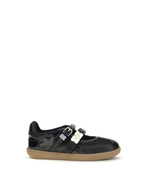 Ganni Black Sue Ballerinas