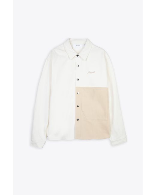 Axel Arigato Block Shirt Off White And Beige Colorblock Overshirt - Block Shirt for men