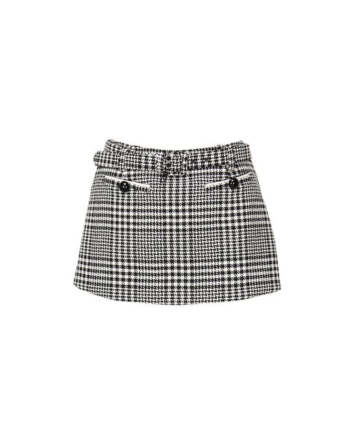 Self-Portrait Gray Pied-De-Poule Skort
