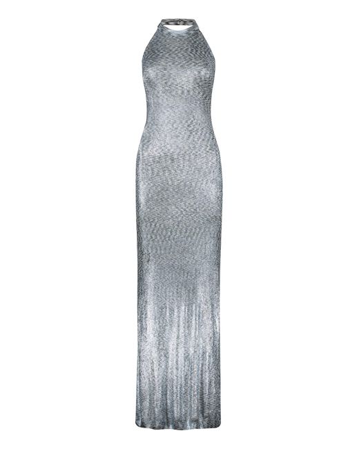 Missoni Gray Lurex-Knit Long Dress