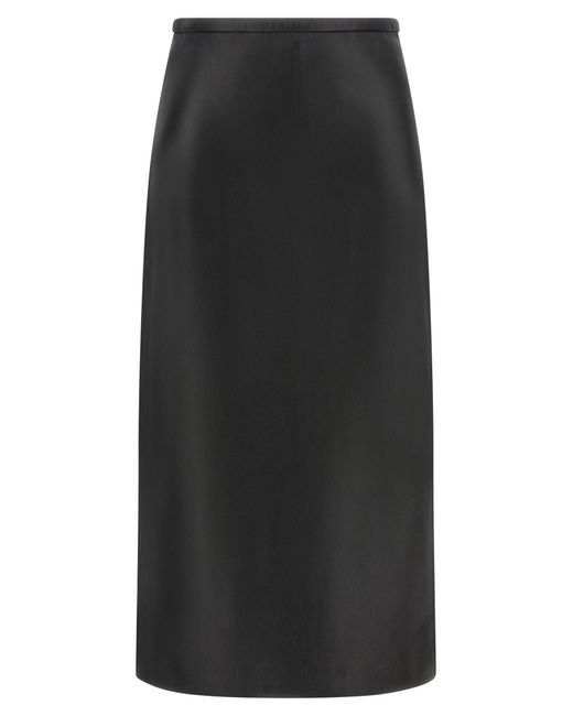 Co. Black Lambskin Pencil Skirt