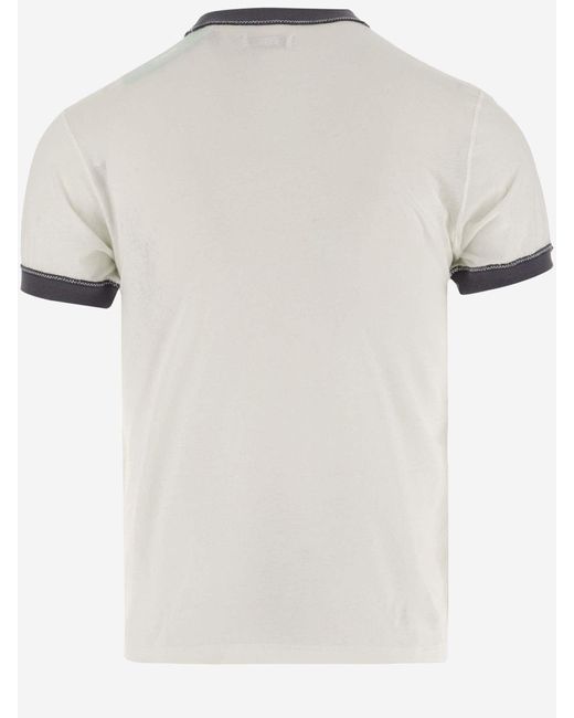 ERL White Cotton T-Shirt With Print for men