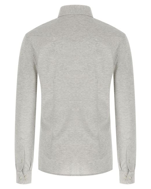 Brunello Cucinelli Gray Cotton Blouse for men