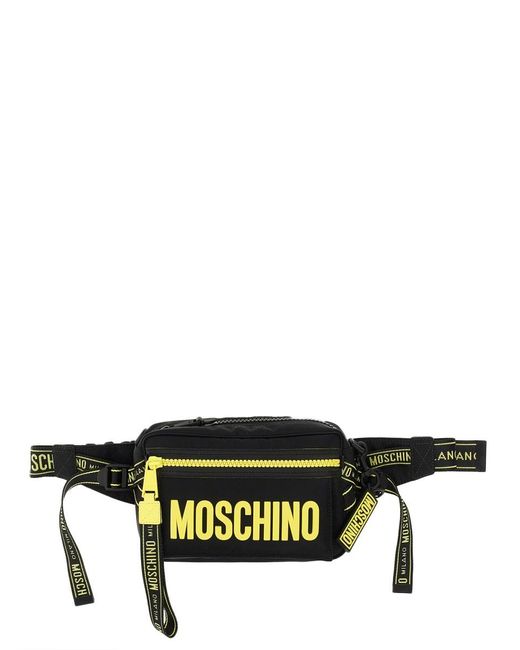 Moschino Black Pouch With Lettering Logo for men
