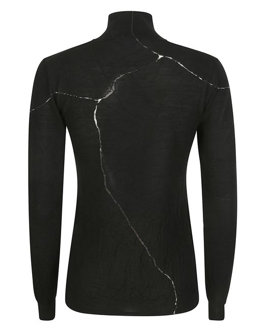 Stefano Mortari Black High Neck Sweater With Transparency