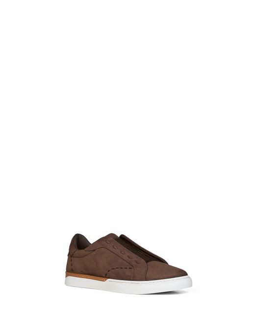 Fendi Brown Nubuck City Low-Top Sneakers for men