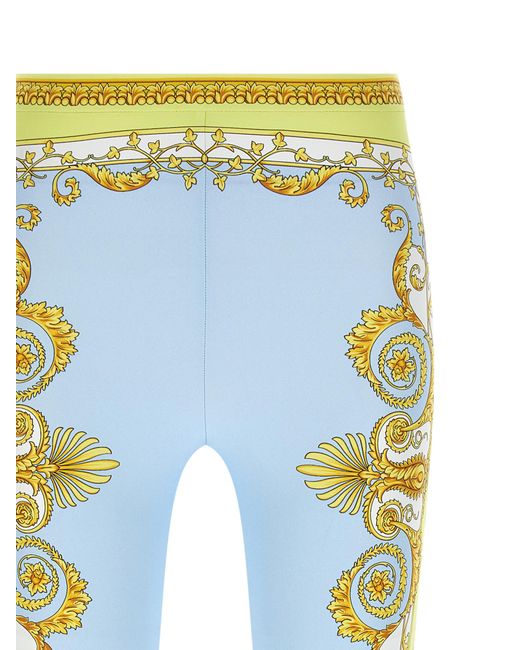 Versace Blue 'Spring Barocco' Leggings