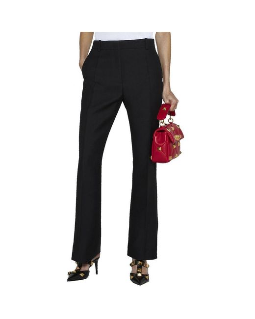 Valentino Garavani Black Silk Flared Pants