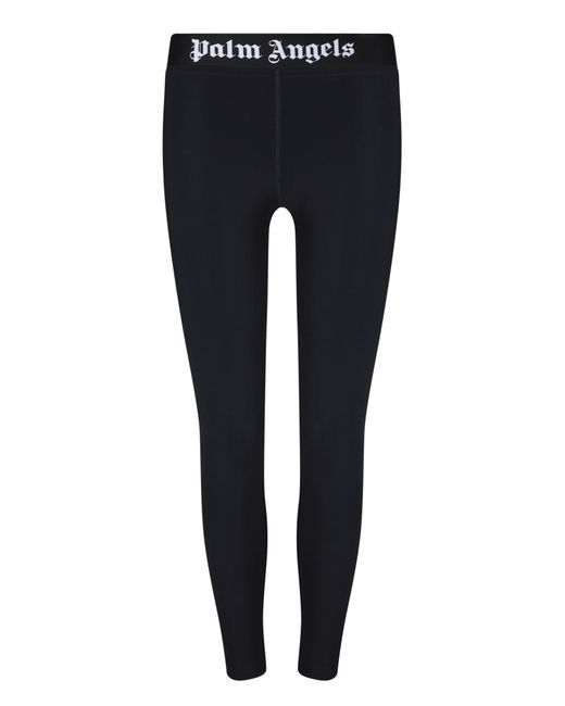 Palm Angels Black Logo Sport Leggins