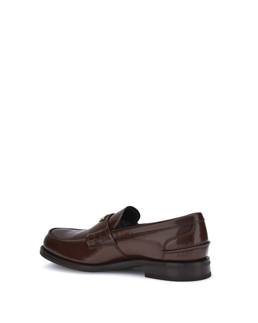 Prada White Triangular Plaque Loafers for men