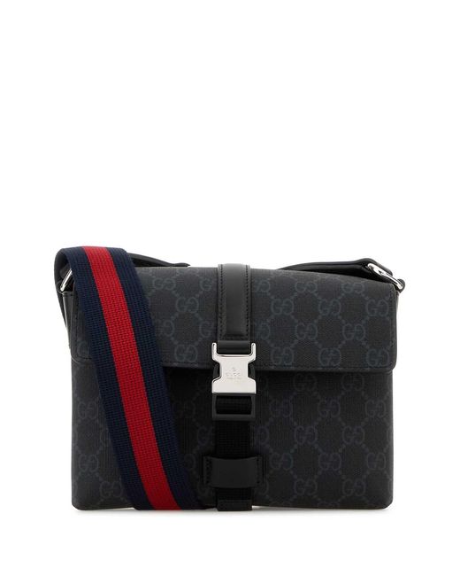 Gucci Black Gg Supreme Fabric Super Mini Crossbody Bag for men