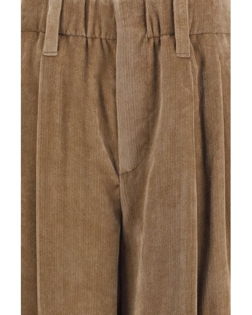 Brunello Cucinelli Natural Elasticated Viscose And Cashmere Pants Viscose; Kashmir/Capra Hircus