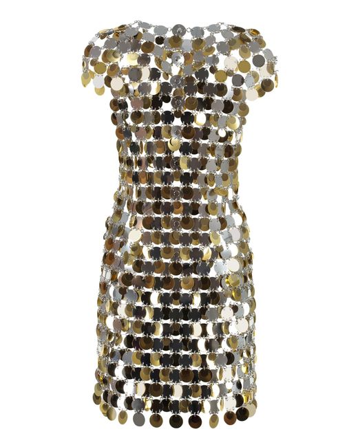 Rabanne Multicolor Metallic Sequin Mini-Dress