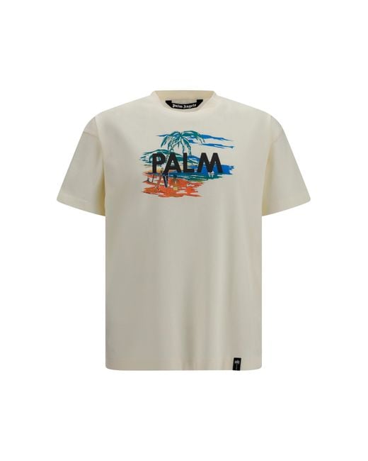 Palm Angels Gray Palm Island T-Shirt Off for men