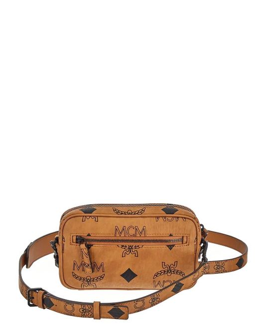MCM Brown Mini Aren Maxi Visetos Crossbody Bag for men
