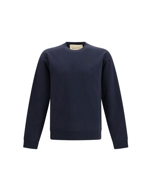 Valentino Blue Cotton Sweatshirt Sweatshirts for men