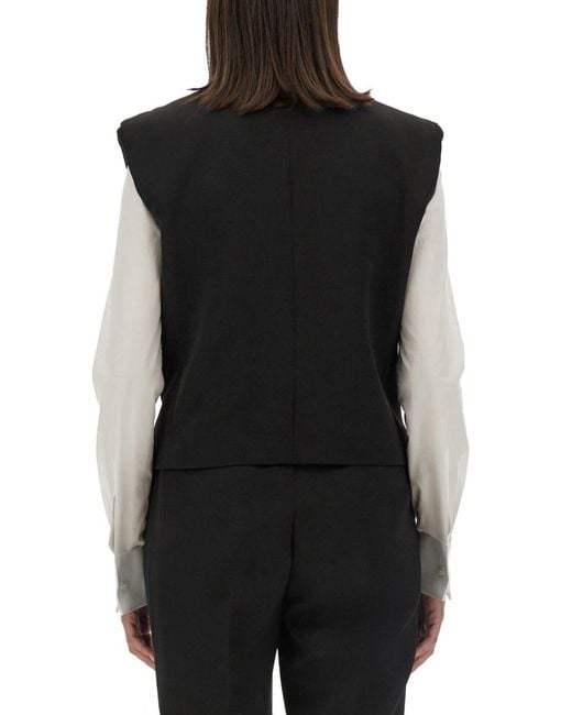 Dolce & Gabbana Black Double-Breasted Sleeveless Jacket