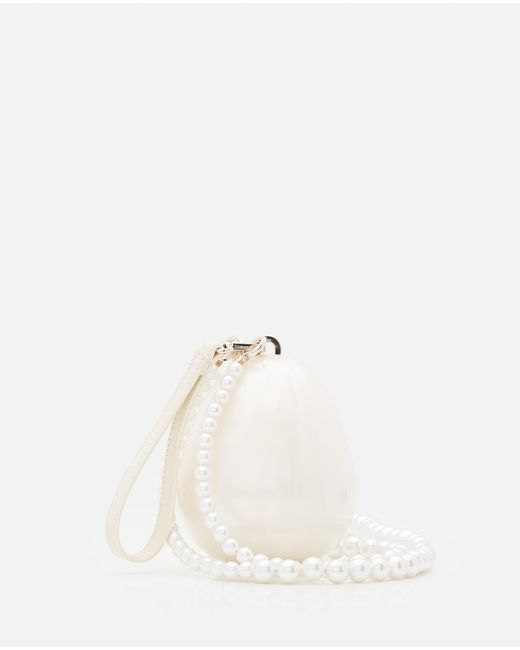 Simone Rocha White Pearl Micro Egg Crossbody Bag