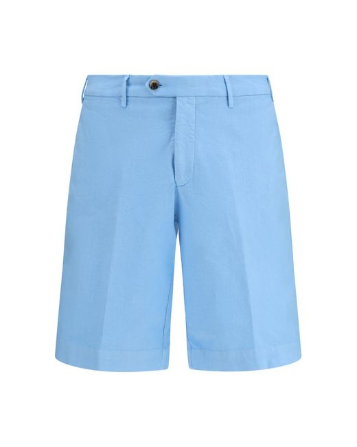Germano 1952 Blue Shorts With Extended Flap, General Cotton Bermuda for men