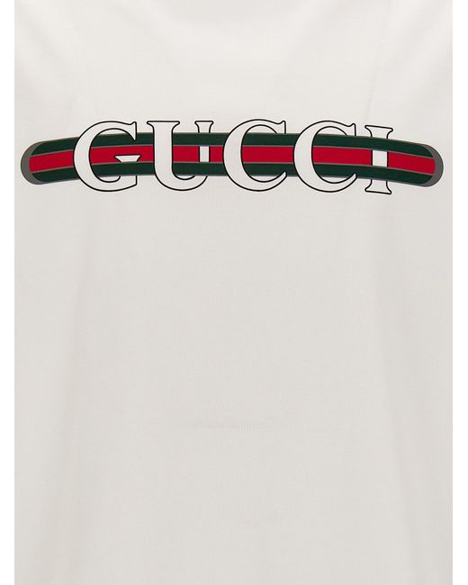 Gucci White Cotton T-Shirt for men