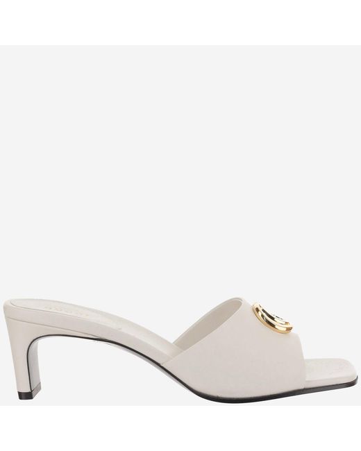 Gucci Natural Slider Sandals Leather Lamb