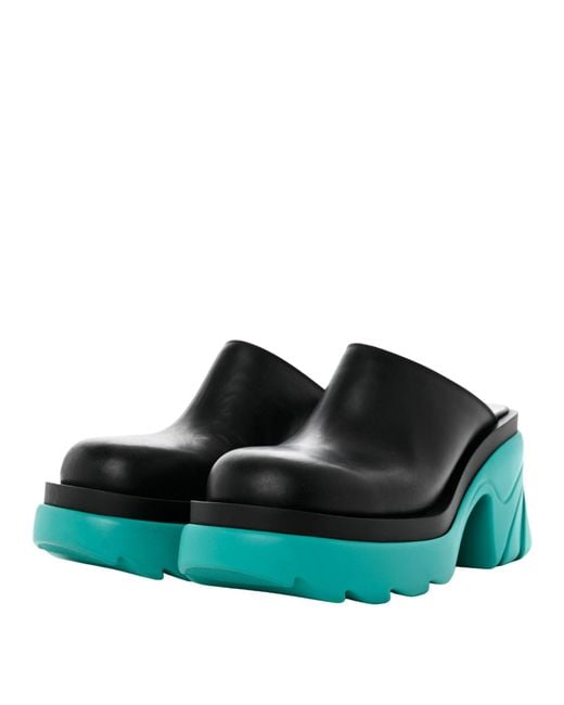 Bottega Veneta Black Flash Platform Mules