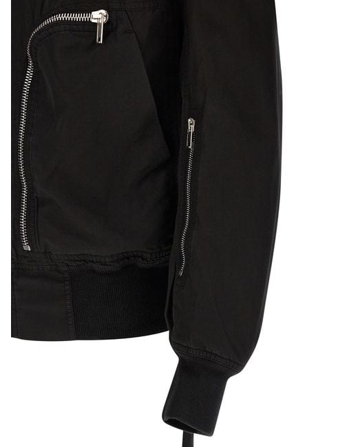 Rick Owens Black Bomber Jacket Cotton for men