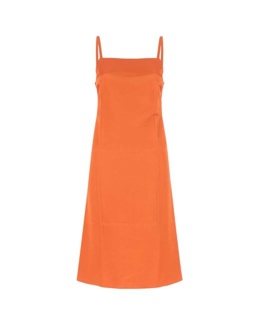 Loewe Orange Satin Dress
