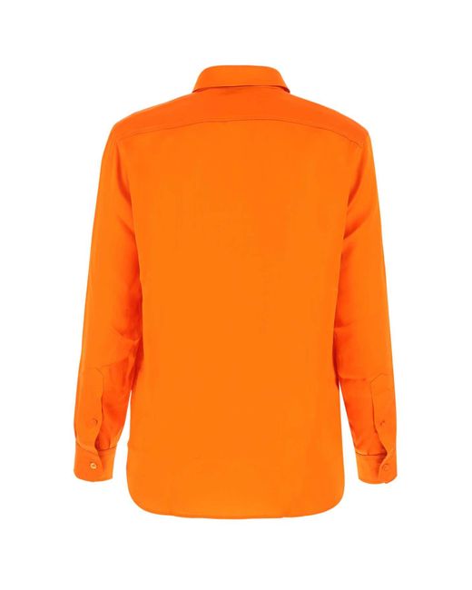 AMI Orange Satin Shirt