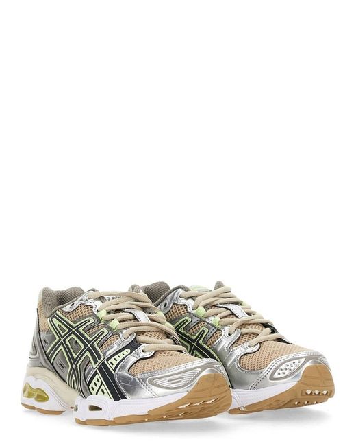 Asics White Gel-Nimbus 9 Sneaker Synthetic Leather Sole Trainers