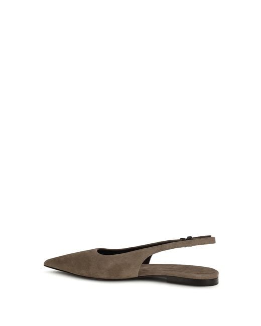 Brunello Cucinelli White Suede Ballerinas