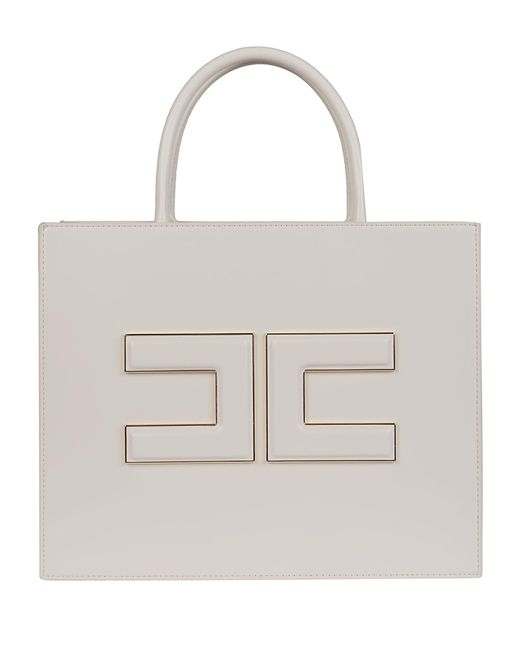 Elisabetta Franchi White Medium Shopping Bag
