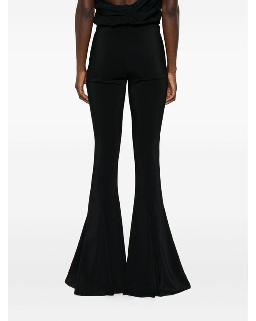 Amen Black High-Waist Trousers Viscose