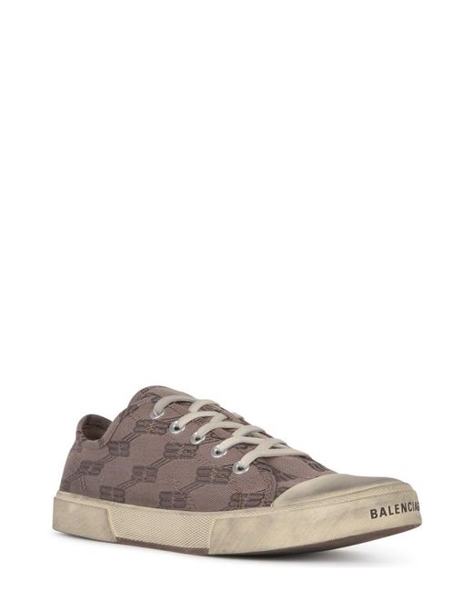 Balenciaga Brown All-over Monogram Print Laced Sneakers for men
