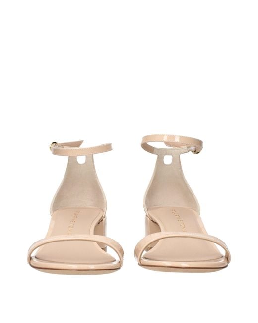 Stuart Weitzman Natural Leather Flat Sandals