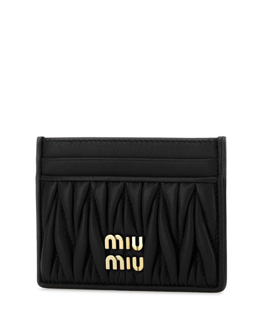 Miu Miu Black Nappa Leather Card Holder