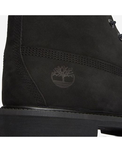 Timberland Black Premium 6-Inch Leather Boots With Logo for men