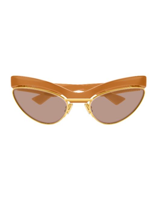 Bottega Veneta Brown Bv1480S Linea Ribbon Bio-Inettato Sunglasses