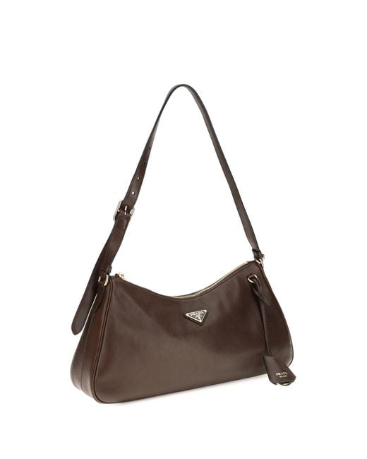 Prada Brown Shoulder Bag Calf Leather Bos Taurus