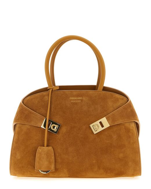 Ferragamo Brown 'Hug Th S' Handbag