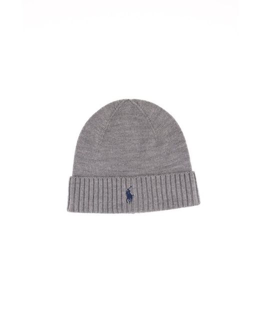 Polo Ralph Lauren Wool Hat With Logo in Gray for Men | Lyst