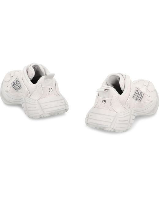 Balenciaga White Monday Low-Top Sneakers Calfskin; Polyester Trainers