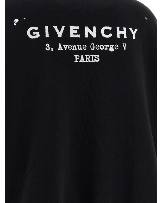 Givenchy Black Logo Print Hoodie