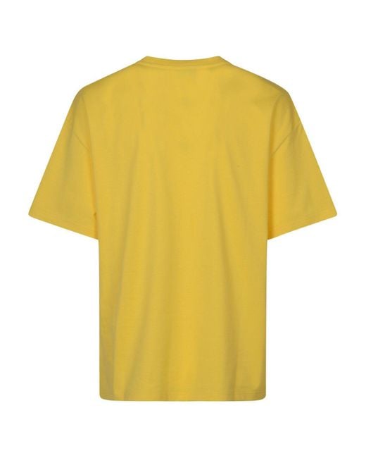 Etro Yellow Logo Embroidered Crewneck T-Shirt