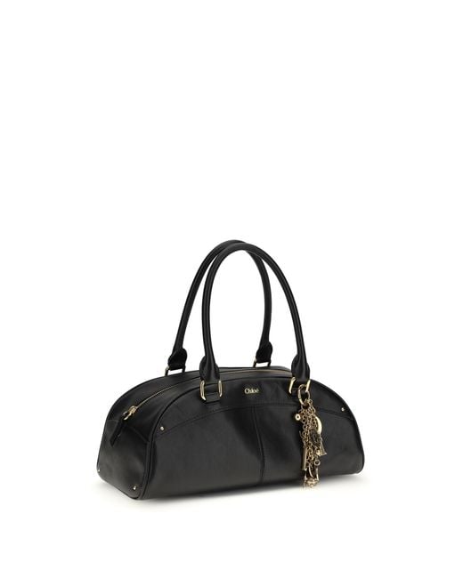 Chloé Black Bowling Handbag Calfskin Calf Leather Shoulder Bags