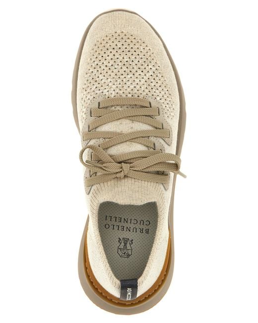 Brunello Cucinelli Natural Cotton Low Top Sneakers for men