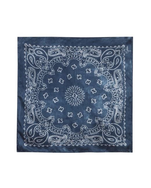 Golden Goose Deluxe Brand Blue Scarf Paisley Print Silk for men